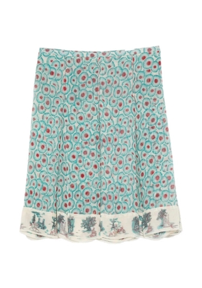 Hermès Pre-Owned 2000s printed silk mini skirt - Blue