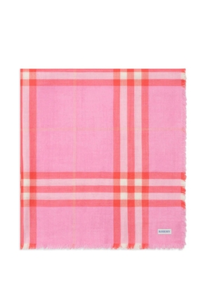 Burberry reversible check wool silk scarf - Pink