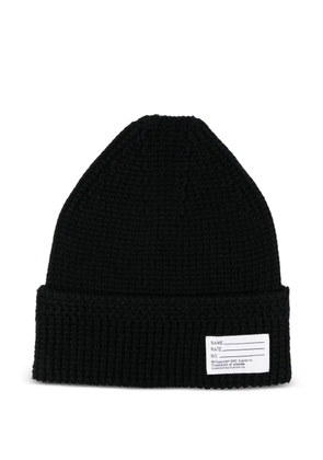visvim label-detail beanie - Black