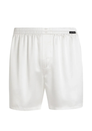 Dolce & Gabbana silk satin boxer shorts - White