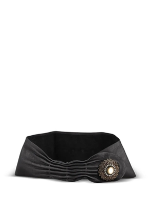 Vintage jewel-button belt - Black