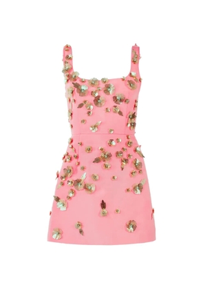Carolina Herrera floral-embellished mini dress - Pink