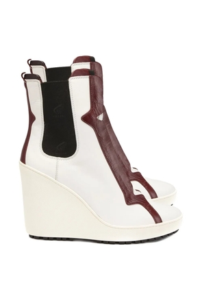Hogan lace-up wedge boots - White