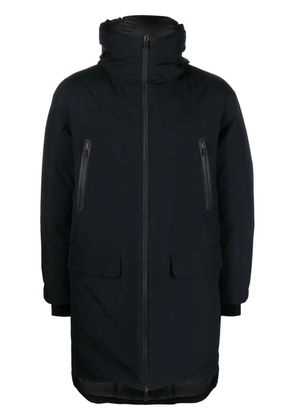 Herno logo-print zip-up hooded down coat - Blue
