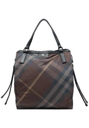 Burberry Pre-Owned 2000-2017 Supernova Check Nylon Buckleigh tote bag - Brown