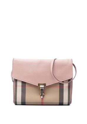 Burberry Pre-Owned 2000-2017 Small Leather and House Check Canvas Derby Macken crossbody bag - Brown