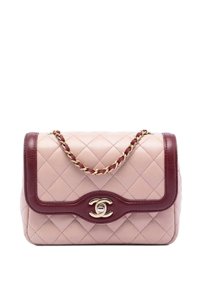 CHANEL Pre-Owned 2016-2017 Mini Quilted Lambskin Two Tone Day Flap crossbody bag - Pink