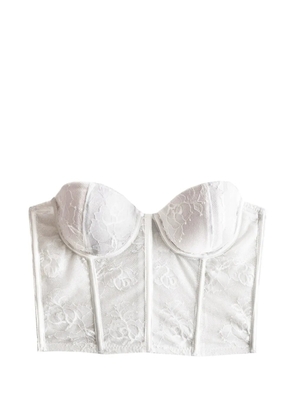 Fleur Du Mal Bouquet Lace Bustier top - White