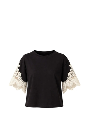 TWINSET lace-detail T-shirt - Black