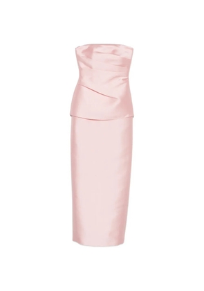 Solace London Lucille draped strapless maxi dress - Pink