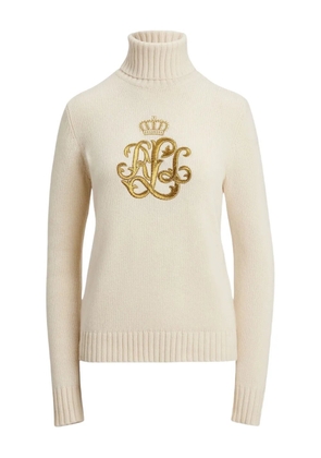 Lauren Ralph Lauren embroidered turtleneck sweater - Neutrals