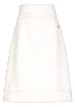 Dolce & Gabbana DNA A-line tweed skirt - White