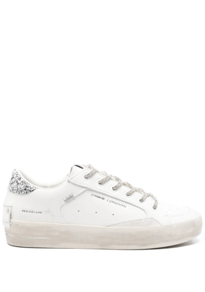 Crime London glitter-heel leather trainers - White
