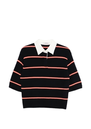 Dorothee Schumacher striped collared polo top - Blue