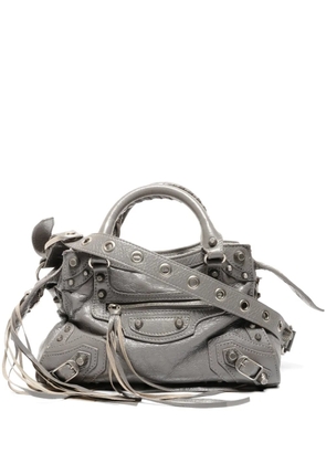 Balenciaga Pre-Owned 2020s XS Neo Cagole City studded leather shoulder bag - Grey