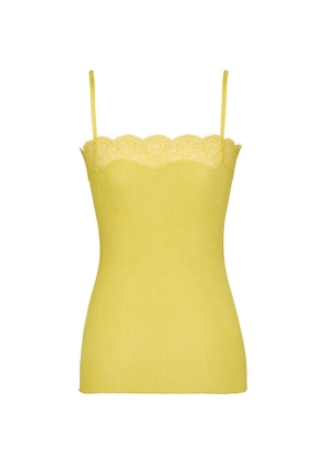Saint Laurent lace-trim square-neck tank top - Yellow