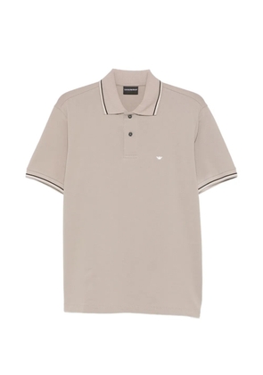 Emporio Armani piped cotton polo shirt - Grey