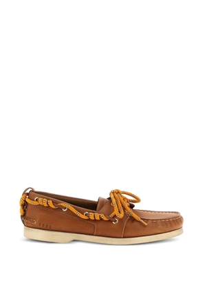 Golden Goose laced leather boat shoes - Brown