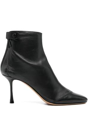 Francesco Russo 75mm leather zipped-back ankle boots - Black