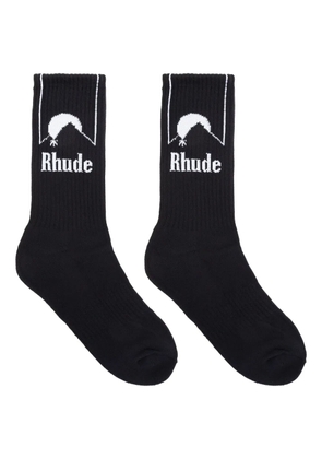RHUDE intarsia-logo socks - Black