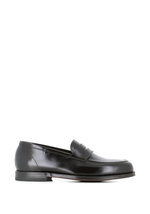 Green George polished penny leather loafers - Brown