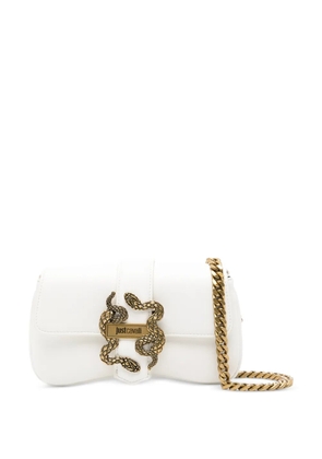 Just Cavalli snake chain clutch bag - White
