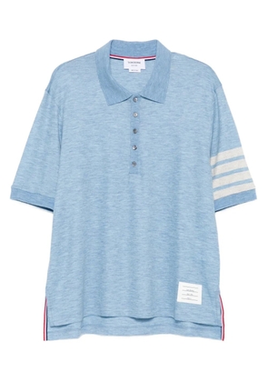 Thom Browne stripe-detail polo shirt - Blue