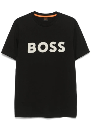 BOSS rubberised-logo cotton T-shirt - Black