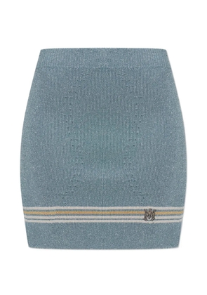 AMIRI logo-detail mini skirt - Blue