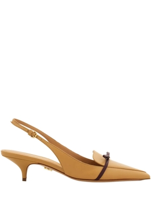 Ferragamo 40mm pointed bow slingback - Brown