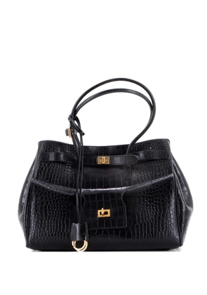 Balenciaga Pre-Owned Bel Air Carry All Bag Crocodile Embossed Leather Medium tote bag - Black