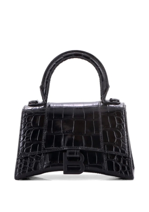 Balenciaga Pre-Owned Hourglass Top Handle Bag Crocodile Embossed Leather XS satchel - Black
