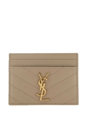 Saint Laurent Cassandre leather card holder - Neutrals