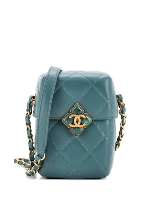 CHANEL Pre-Owned Diamond Lock CC Phone Holder Crossbody Bag Quilted Lambskin Mini shoulder bag - Green