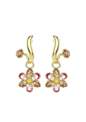 Swarovski Idyllia flower-motif earrings (set of three) - Gold