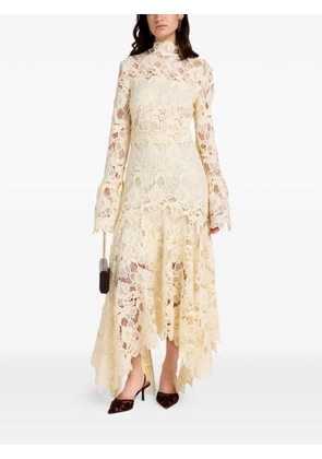 VASILIKI Leila flared lace maxi dress - Neutrals