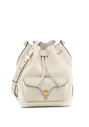 Coccinelle pocket drawstring bucket bag - White