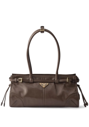 Prada medium bonnie leather tote bag - Brown