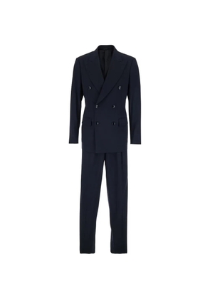 Giorgio Armani peak-lapel double-breasted suit - Blue