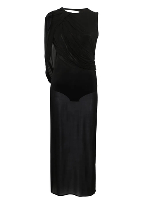 Magda Butrym asymmetric draped midi dress - Black
