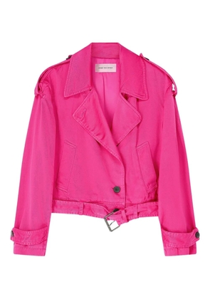 DRIES VAN NOTEN overdyed biker jacket - Pink