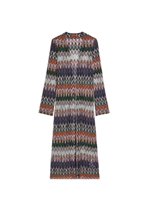 Missoni chevron fine-knit coat - Blue