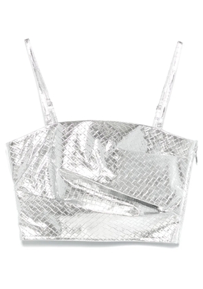 ROTATE BIRGER CHRISTENSEN draped braided top - Silver