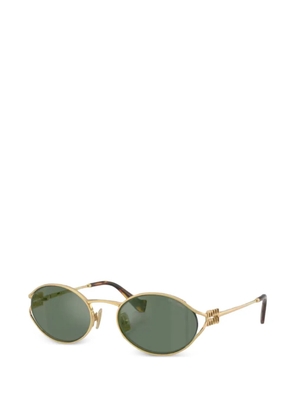 Miu Miu Eyewear cut-out round-frame sunglasses - Gold