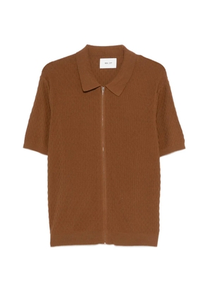 NN07 Gustav textured zip-fastening shirt - Brown