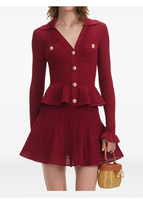 Self-Portrait knitted dress - Red