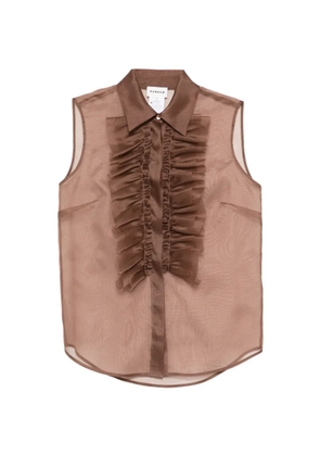 P.A.R.O.S.H. Shake ruffled collared blouse - Brown