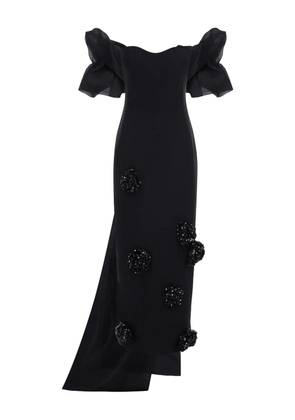 Leo Lin Zayna puff-sleeve gown - Black