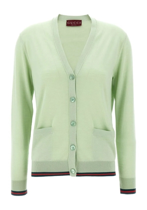 Gucci v-neck button cardigan - Green