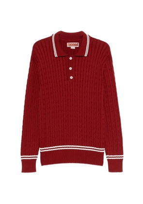 Baracuta cable-knit striped polo shirt - Red